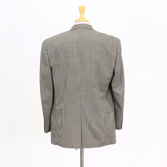Bill Blass 44R Beige Blazer Sport Coat Jacket 2-Button Houndstooth T480 - Picture 7 of 11